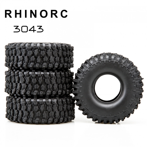 RHINO 4PCS 120MM 1.9" Super Viscosity Rubber Rock Tyres Wheel Tires for 1:10 RC Crawler Car Axial SCX10 90046 AXI03007 TRX4 Redcat Gen8
