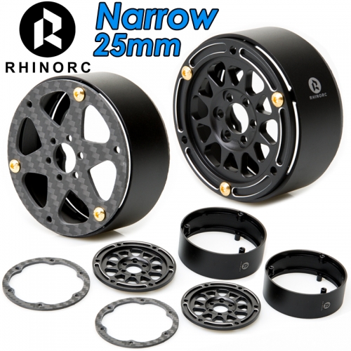 RhinoRC 2.2 inch 25mm Narrow Carbon Fiber Aluminum Pro LightWeight Rim 4Pcs