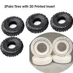 2 Pair Tires With 3D Print Inster