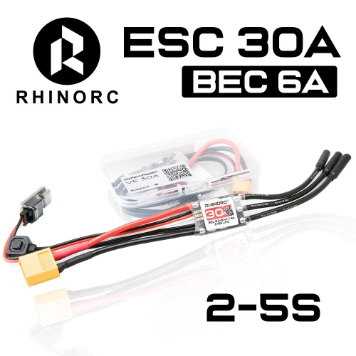 RhinoESC Customized Mini ESC 30A BEC 6A / 2-5S Input RhinoESC Customized Mini ESC 30A BEC 6A / 2-5S Input