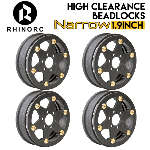 RhinoRC 1.9 Narrow 21.5mm Clearance Beadlocks 4ets
